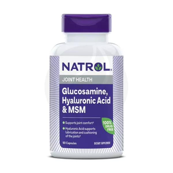 Natrol Гиалуроновая кислота, МСМ и глюкозамин капсулы, №90