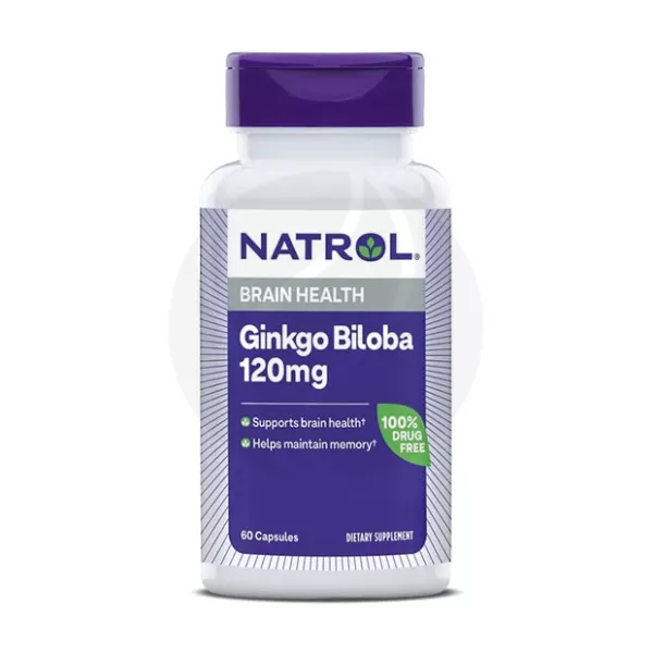 Изображение товара Natrol Гинкго билоба капсулы 120 мг для памяти и нервной системы, 60 капсул