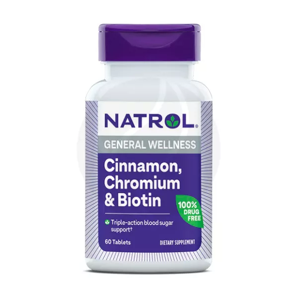Изображение товара Комплекс корица биотин хром таблетки Natrol 60 шт / БАД для поддержки обмена веществ