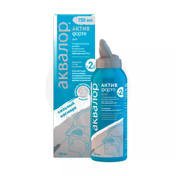 Изображение товара Аквалор Актив Форте спрей назальный для детей и взрослых 150 мл