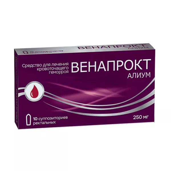 Изображение товара Венапрокт Алиум суппозитории ректальные 250мг Биннофарм 10 шт Изображение товара Венапрокт Алиум суппозитории ректальные 250мг Биннофарм 10 шт