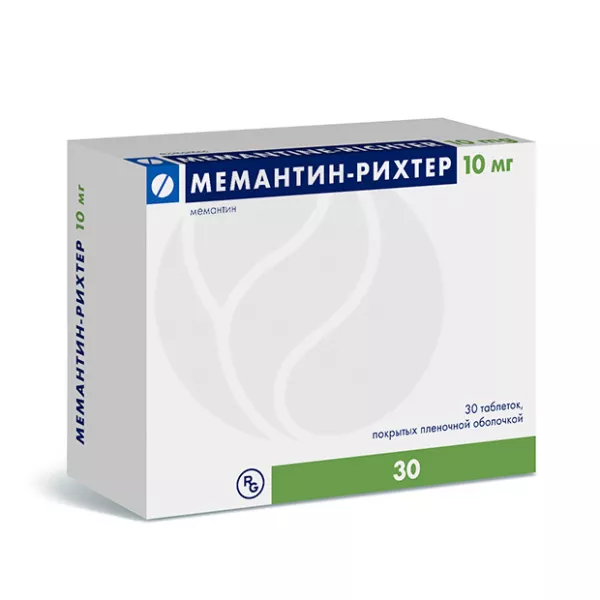 Изображение товара Мемантин-Рихтер таблетки покрытые 10мг, 30 шт. для лечения деменции