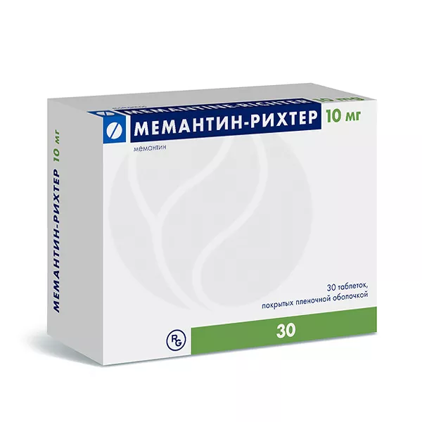 Изображение товара Мемантин-Рихтер таблетки покрытые 10мг, 30 шт. для лечения деменции