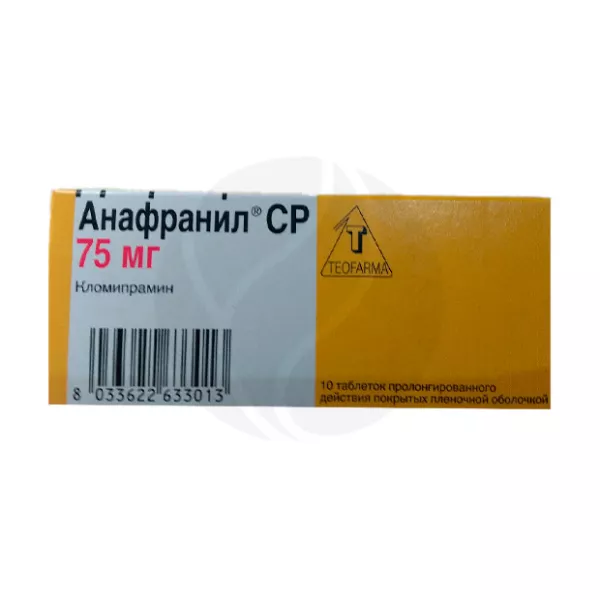 Анафранил СР таблетки пролонг. действ. покрыт. п/о 75мг ,  №10 Новартис Фарма