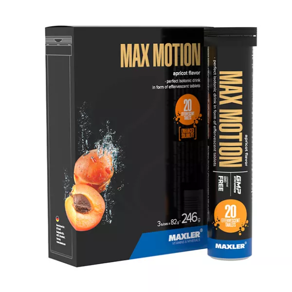 Maxler MaxMotion изотоник таблетки шипучие со вкусом абрикоса, №60 (№20*3)