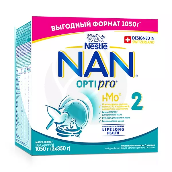 Изображение товара Nestle NAN 2 OPTIPRO сухая молочная смесь (6+мес), 1050г Изображение товара Nestle NAN 2 OPTIPRO сухая молочная смесь (6+мес), 1050г