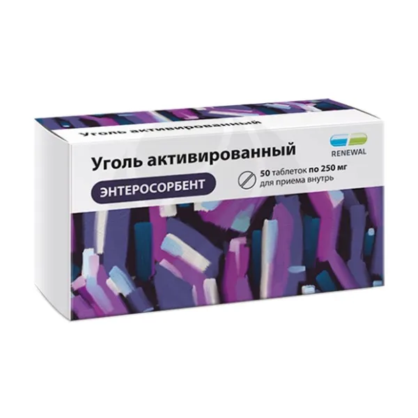 Изображение товара Уголь активированный Реневал таблетки 250мг, №50 Обновление Изображение товара Уголь активированный Реневал таблетки 250мг, №50 Обновление