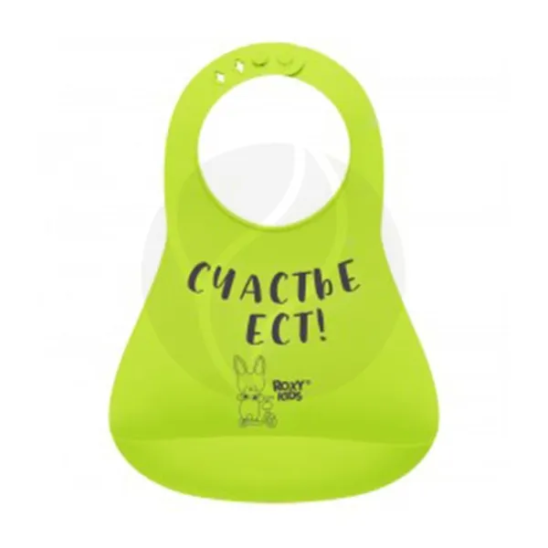Изображение товара Нагрудник Roxy-kids мягкий зеленый для детей 6+ месяцев