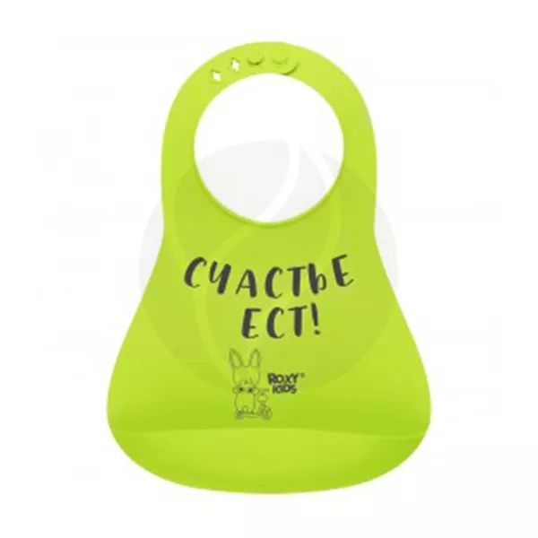 Изображение товара Нагрудник Roxy-kids мягкий зеленый для детей 6+ месяцев