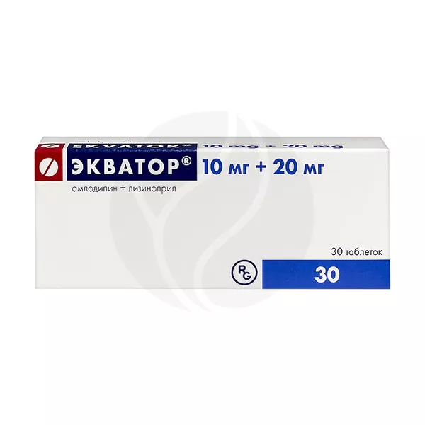 Изображение товара Экватор таблетки 10мг+20мг 30 штук Гедеон Рихтер для понижения артериального давления Изображение товара Экватор таблетки 10мг+20мг 30 штук Гедеон Рихтер для понижения артериального давления