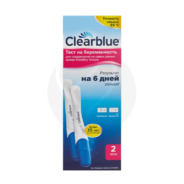 Изображение товара Тест Clearblue Ultra беременность (2 шт) раннее определение 6 дней до задержки Изображение товара Тест Clearblue Ultra беременность (2 шт) раннее определение 6 дней до задержки