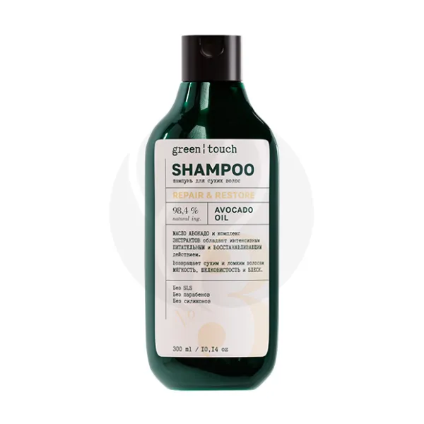 Green touch шампунь для сухих волос с маслом авокадо, 300мл