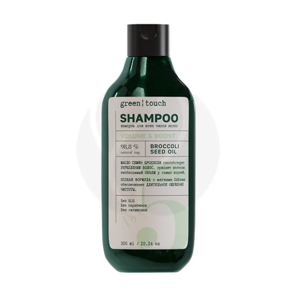 Green touch шампунь для объема волос с маслом семян брокколи, 300мл