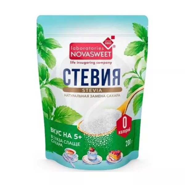 Изображение товара Натуральный заменитель сахара Стевия 200г — безопасный подсластитель без калорий