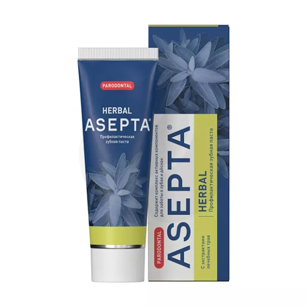 Asepta Herbal профилактическая зубная паста с лечебными травами, 75мл