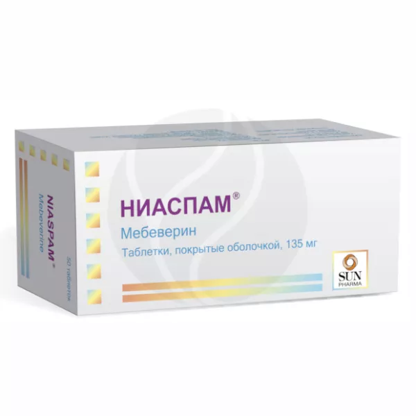 Изображение товара Ниаспам таблетки покр. п/о 135мг, №50 - спазмолитик для кишечника