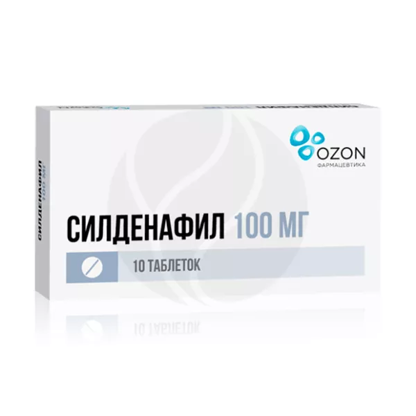 Изображение товара Силденафил 100 мг, таблетки покрытые пленочной оболочкой, Россия
