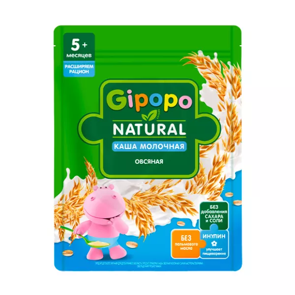 Изображение товара Gipopo каша молочная овсяная (5+ мес), 180г