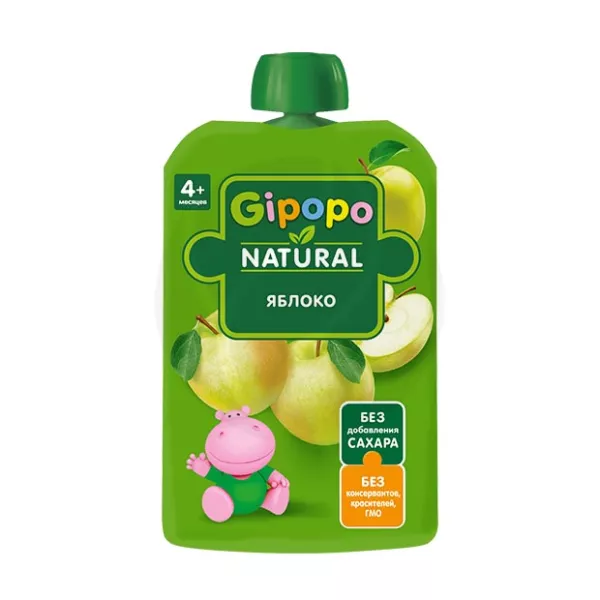 Изображение товара Gipopo пюре яблоко (4+мес), 90г Изображение товара Gipopo пюре яблоко (4+мес), 90г
