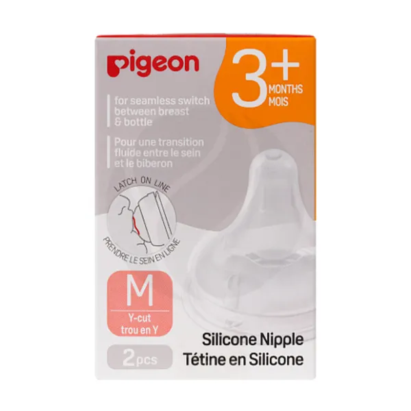Pigeon соска силиконовая для детской бутылочки, размер M (3+ мес), №2