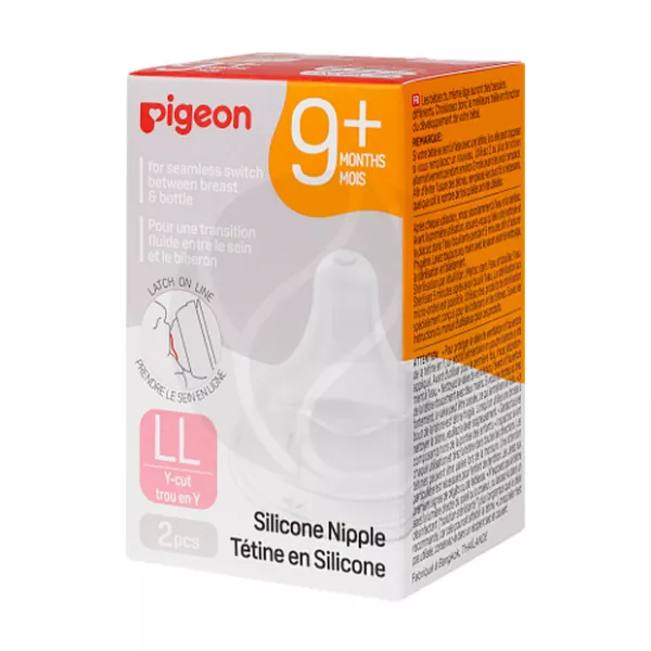 Изображение товара Силиконовая соска Pigeon для детской бутылочки 9+ мес 2 шт