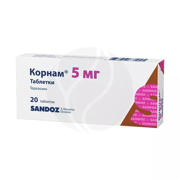 Изображение товара Корнам таблетки 5мг, №20 Изображение товара Корнам таблетки 5мг, №20