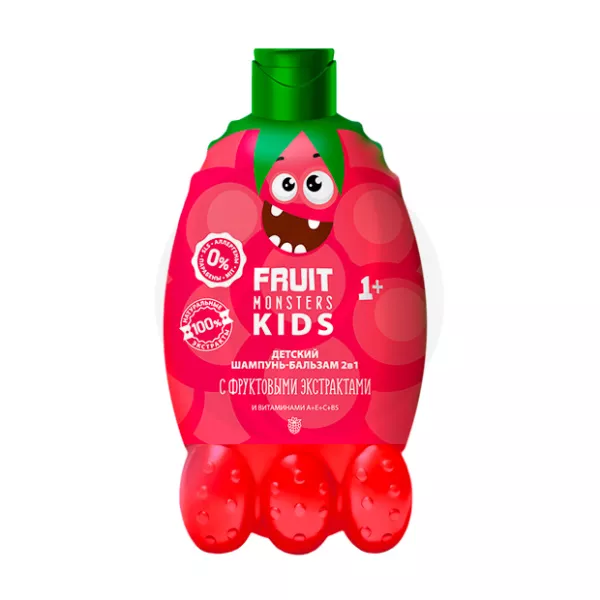 Изображение товара Fruit Monsters Kids шампунь-бальзам 2в1 детский Малина (1+ лет), 400мл