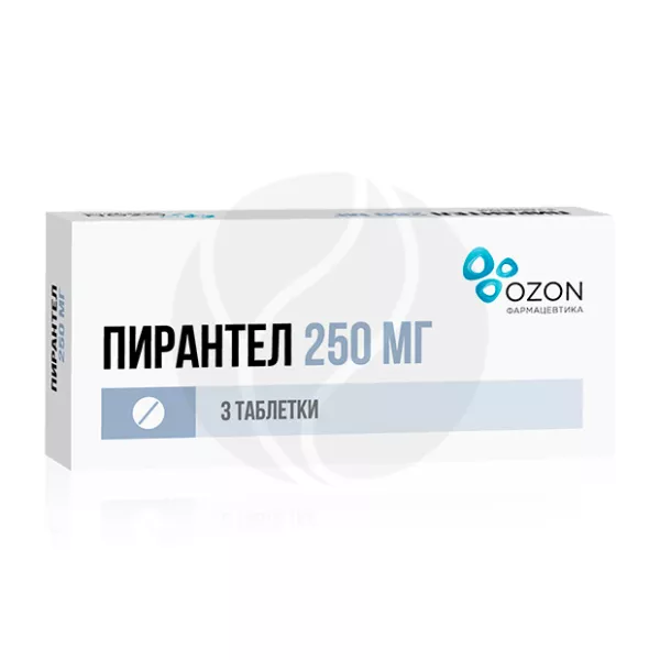 Изображение товара Пирантел таблетки 250мг, №3 Изображение товара Пирантел таблетки 250мг, №3