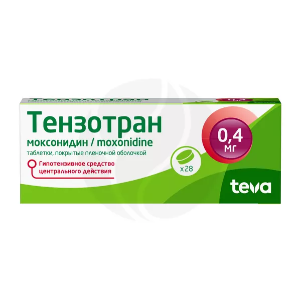 Изображение товара Тензотран Merckle Моксонидин 0,4 мг таблетки покрытые оболочкой (Германия). Изображение товара Тензотран Merckle Моксонидин 0,4 мг таблетки покрытые оболочкой (Германия).