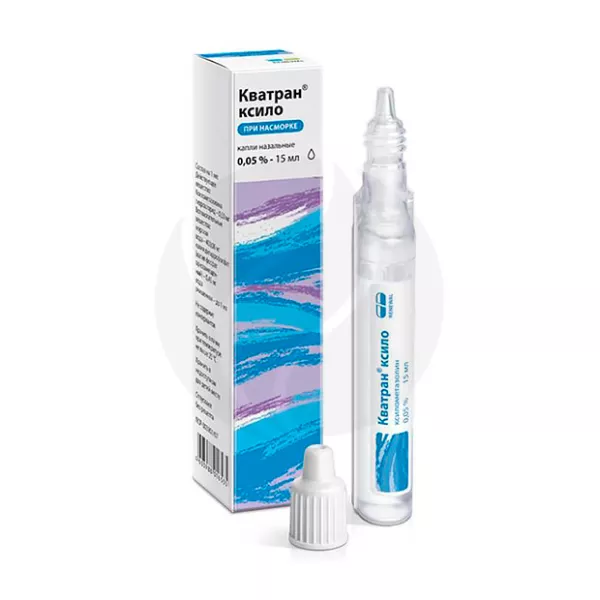 Изображение товара Кватран ксило капли назальные 0, 05% 15мл - сосудосуживающее средство для носа