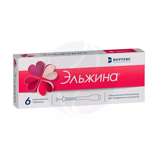 Изображение товара Эльжина таблетки вагинальные с аппликатором, №6 Изображение товара Эльжина таблетки вагинальные с аппликатором, №6