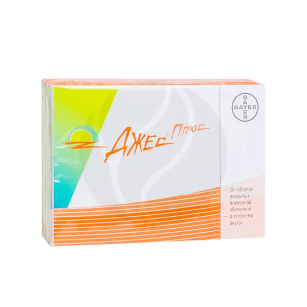 Изображение товара Джес плюс таблетки покрытые, комбинированный контрацептив с фолатами, 84 шт