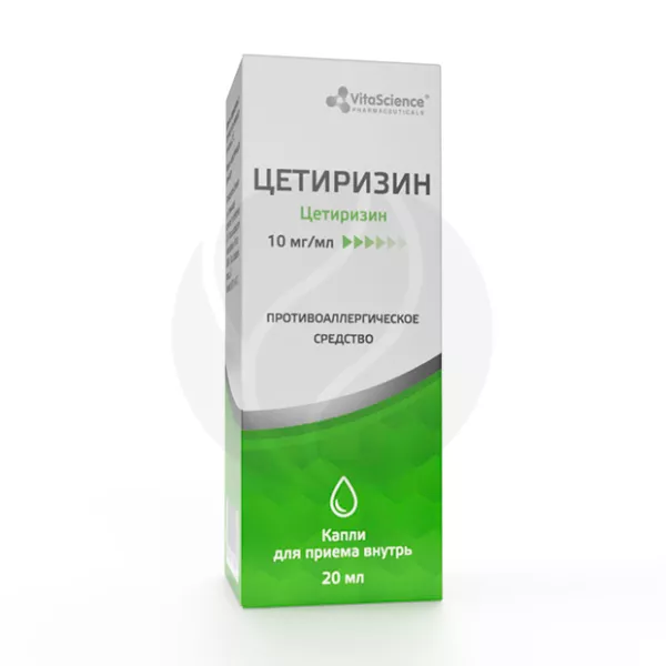 Изображение товара Vitascience Цетиризин капли д/приема внутрь 10мг/мл, 20мл