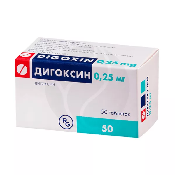 Дигоксин таблетки 0.25мг, №50 Гедеон Рихтер