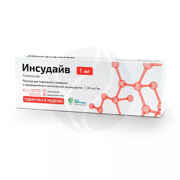 Инсудайв раствор д/п/к введ. 1,34мг/мл, 3мл+№6 игл