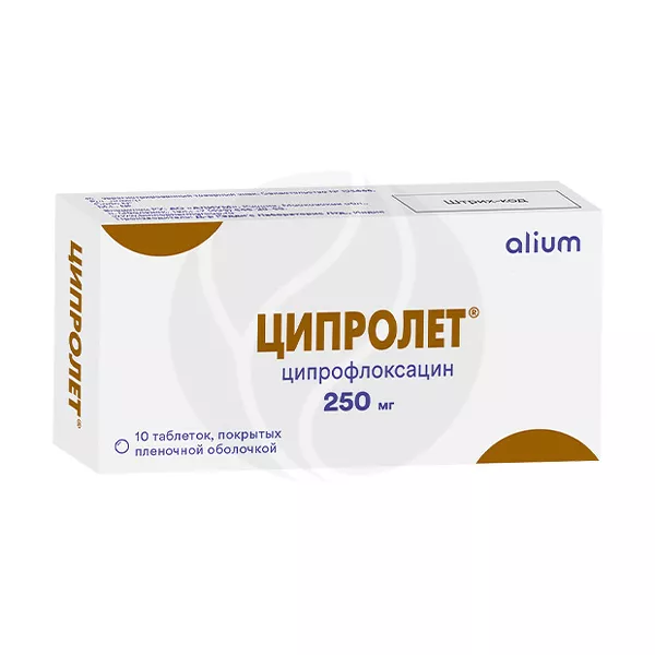 Изображение товара Ципролет таблетки покрыт. п/о 250мг, №10 Др.Реддис Изображение товара Ципролет таблетки покрыт. п/о 250мг, №10 Др.Реддис