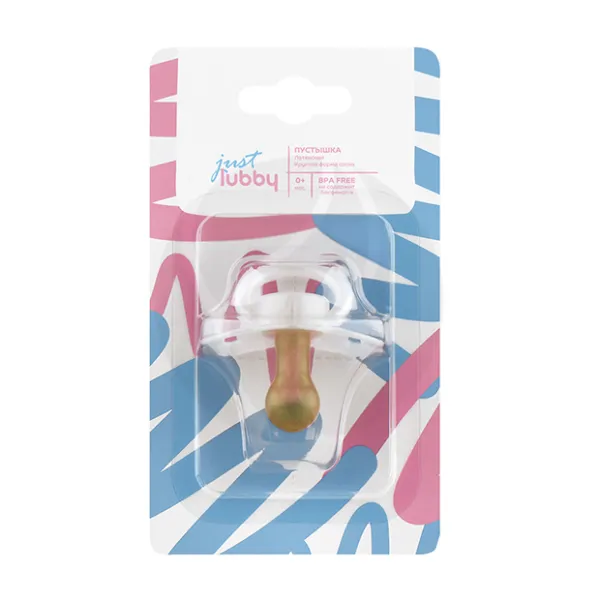 Изображение товара Латексная пустышка Lubby с круглым соском 0+ гипоаллергенная безопасная