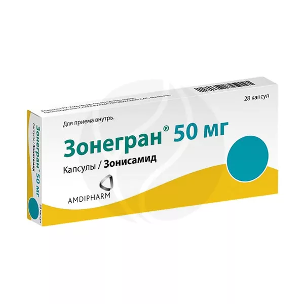 Изображение товара Зонегран капсулы 50мг 28 шт противоэпилептический препарат Изображение товара Зонегран капсулы 50мг 28 шт противоэпилептический препарат