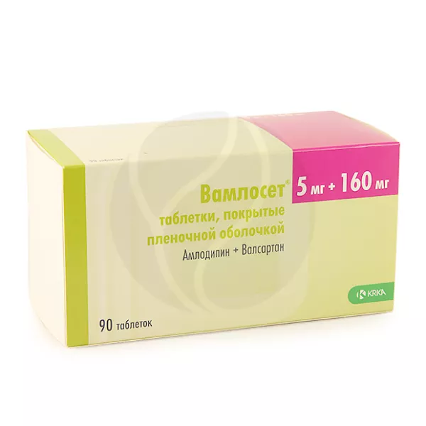 Изображение товара Вамлосет 5мг + 160мг таблетки покрыт. п/о, 90 шт.