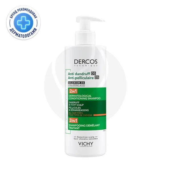 Vichy Dercos DS Увлажняющий шампунь-кондиционер для волос против перхоти 2в1, 390мл