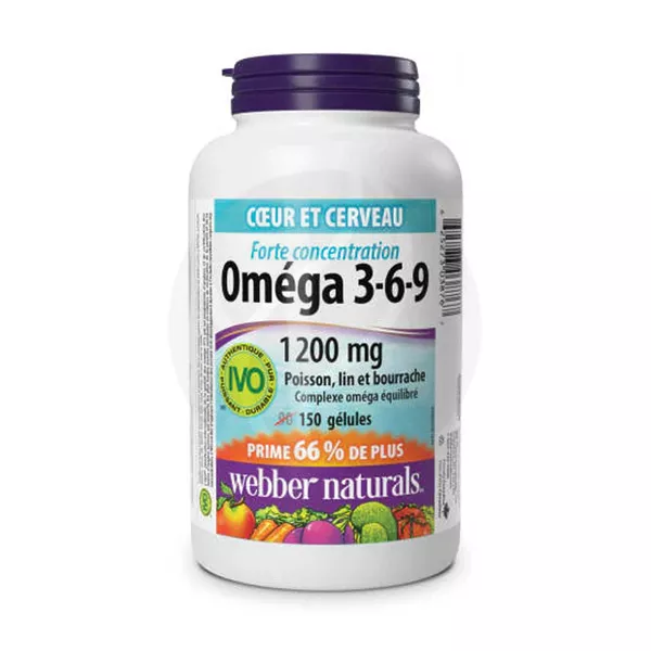 Изображение товара Webber Naturals Омега 3-6-9 капсулы 150 шт для здоровья сердца и мозга