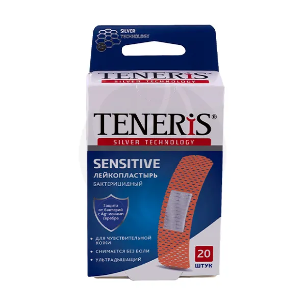 Изображение товара Teneris Sensitive лейкопластырь бактерицидный на нетканой основе, №20