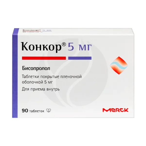 Изображение товара Конкор 5 мг таблетки покрытые пленочной оболочкой, 90 шт, Германия Изображение товара Конкор 5 мг таблетки покрытые пленочной оболочкой, 90 шт, Германия