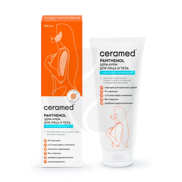 Изображение товара Ceramed Цера-крем для лица и тела ультраувлажняющий с Д-пантенолом, 100 мл