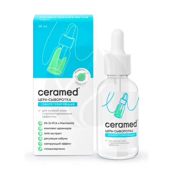 Изображение товара Ceramed Цера-сыворотка для лица себорегулирующая с ниацинамидом и цинком, 30мл
