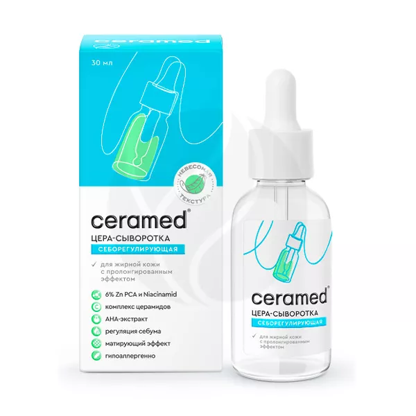 Изображение товара Ceramed Цера-сыворотка для лица себорегулирующая с ниацинамидом и цинком, 30мл Изображение товара Ceramed Цера-сыворотка для лица себорегулирующая с ниацинамидом и цинком, 30мл