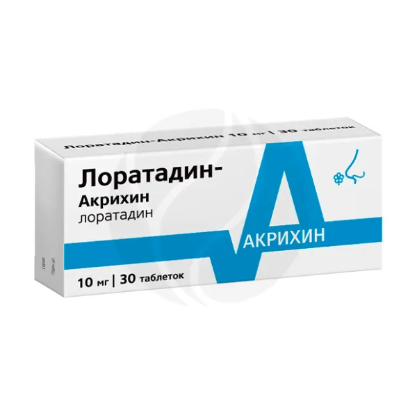 Изображение товара Лоратадин Акрихин 10мг Таблетки - антигистаминное средство без сонливости Изображение товара Лоратадин Акрихин 10мг Таблетки - антигистаминное средство без сонливости