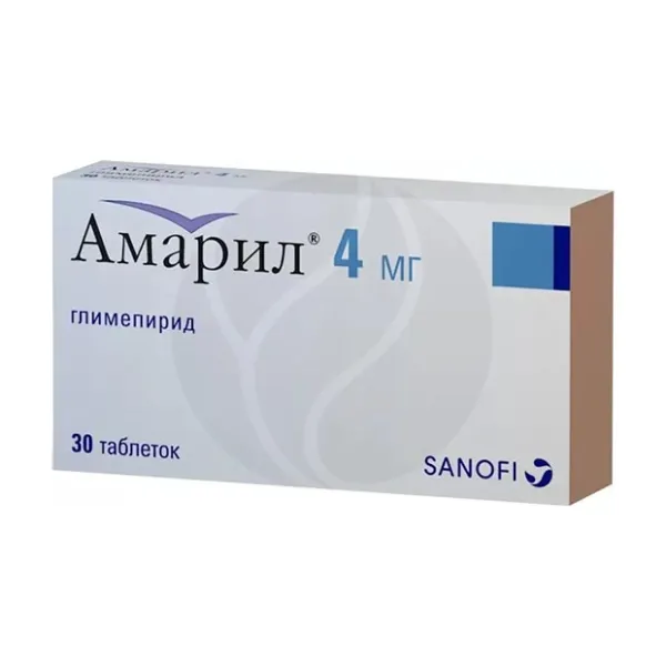 Изображение товара Амарил 4мг таблетки, 30 шт. для снижения сахара в крови Изображение товара Амарил 4мг таблетки, 30 шт. для снижения сахара в крови