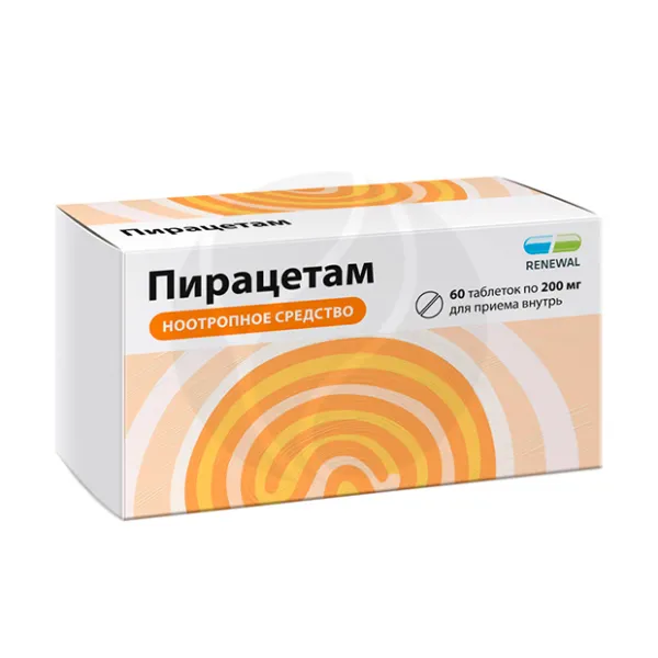 Изображение товара Пирацетам Реневал таблетки покрытые пленочной оболочкой 200 мг 60 шт