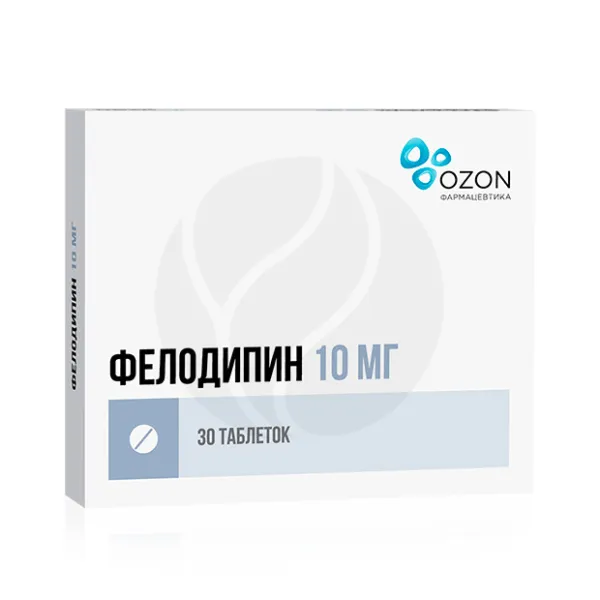 Изображение товара Фелодипин Озон 10 мг пролонгированные таблетки покрытые оболочкой 30 шт